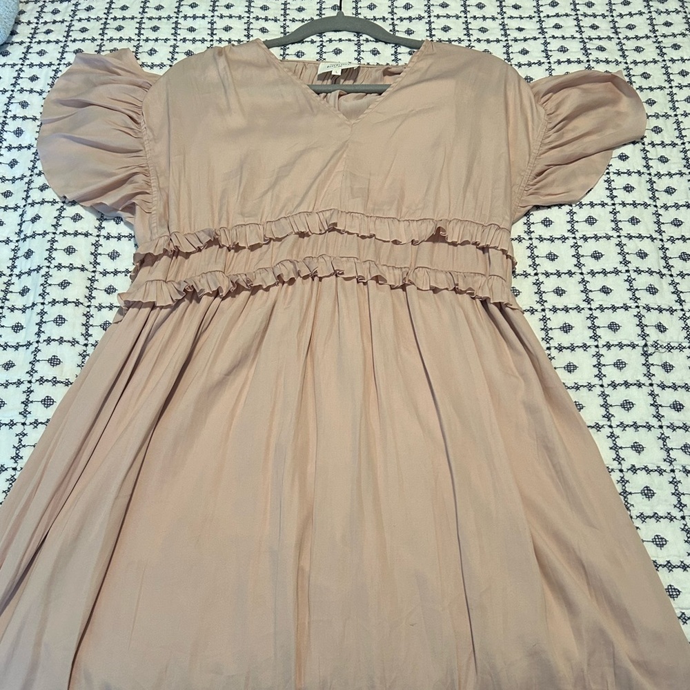 Pink Ruffled midi dress